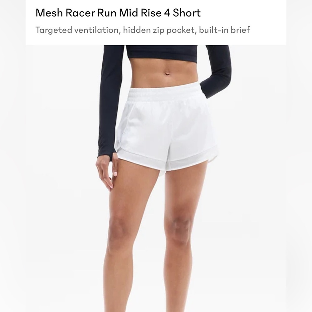 Athleta Mesh Racer Run Short 4” M